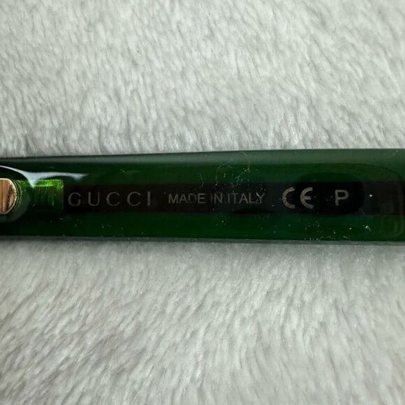 Gucci Unisex Polarized Sunglasses Black Square Frame Green Red Stripe Sides - Picture 5 of 14